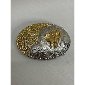 Wilmarth E Providence RI Classic Western Couple Dancing Belt Buckle Vintage